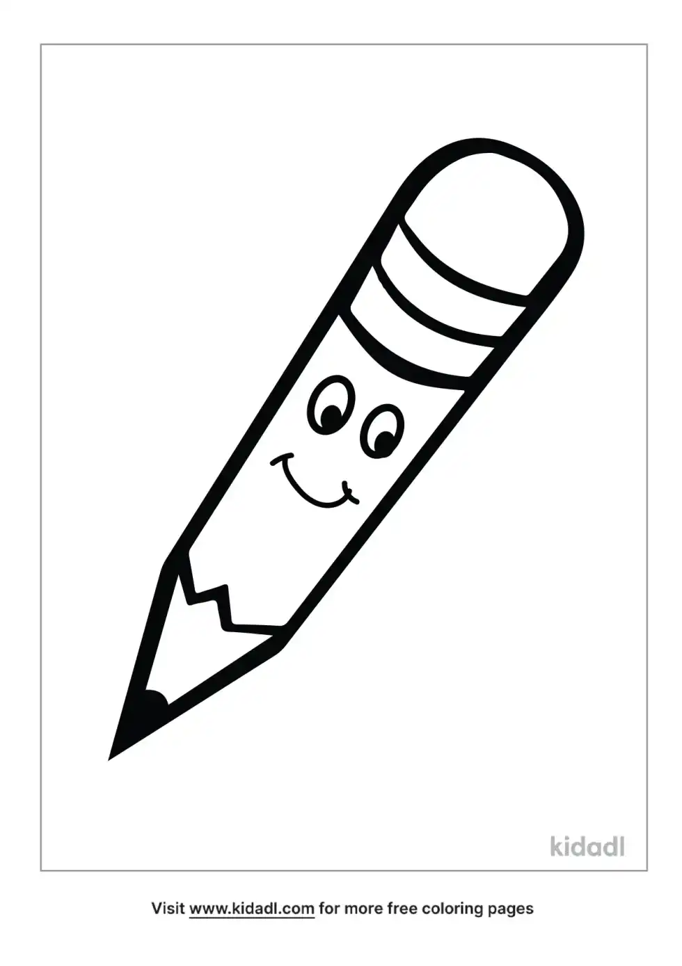 Cartoon Pencil Coloring Page