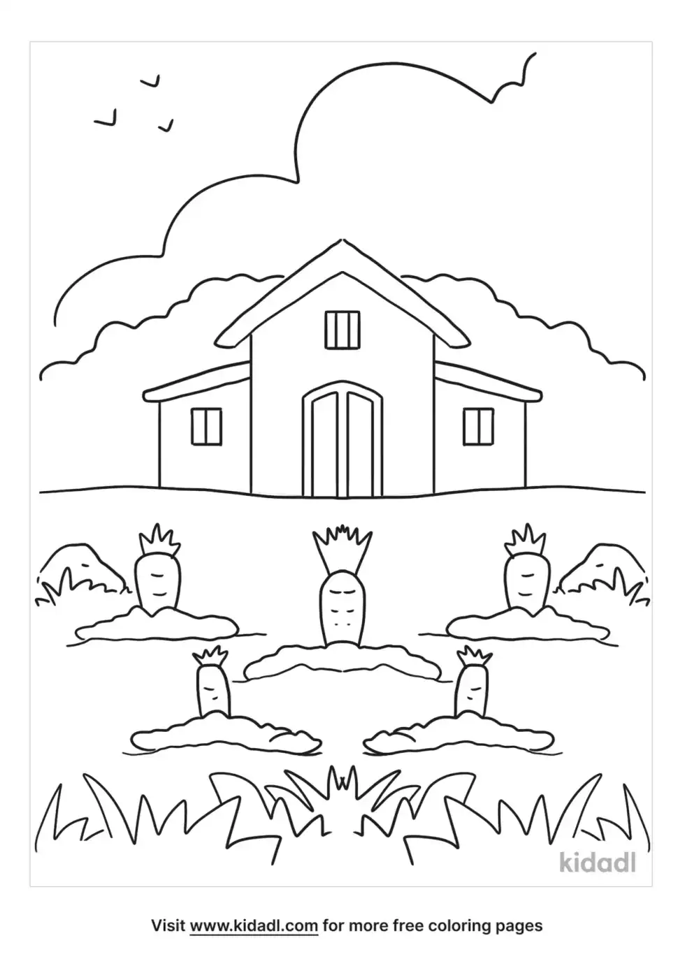 Carrot Garden Coloring Page