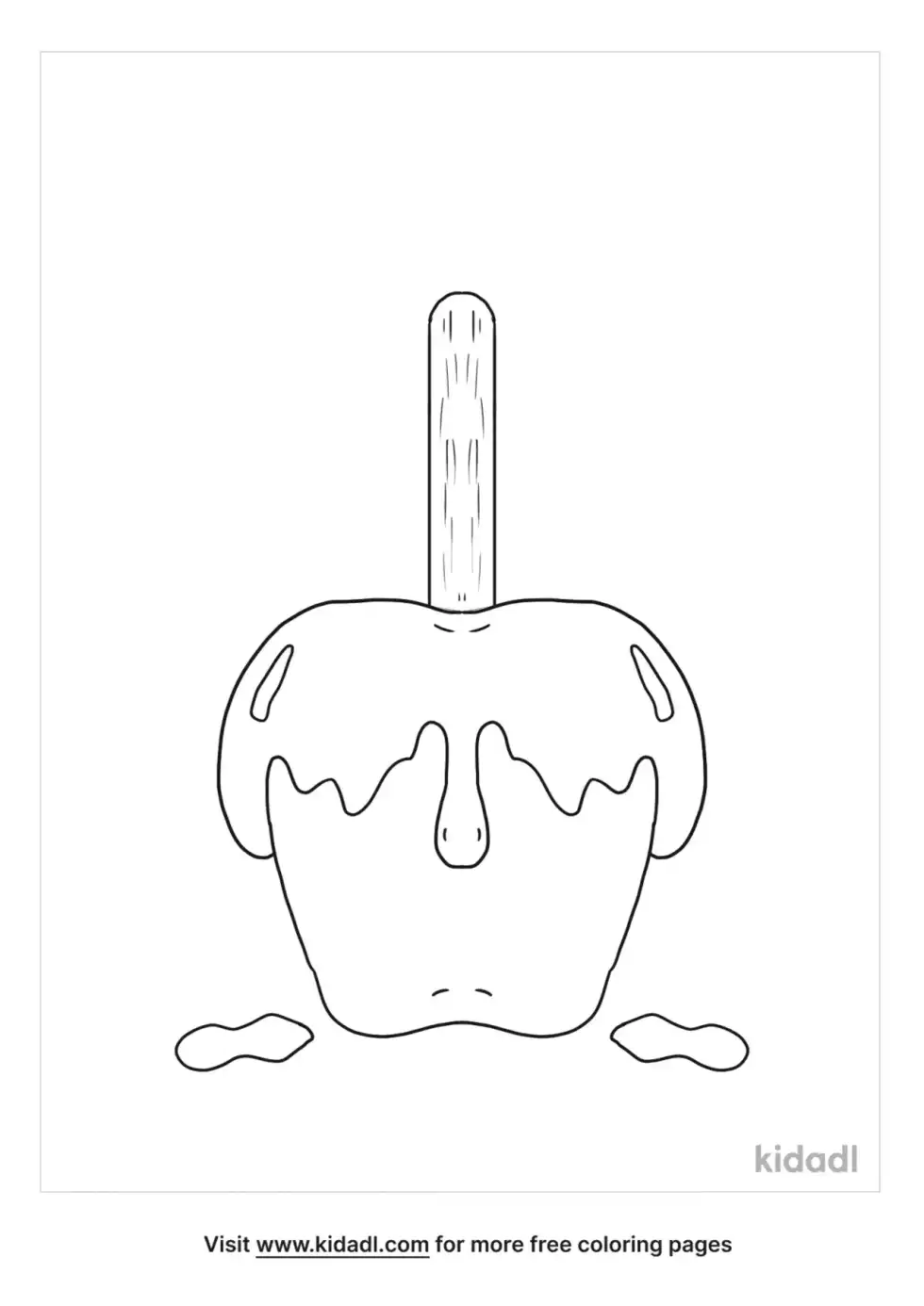 Caramel On Apple Coloring Page