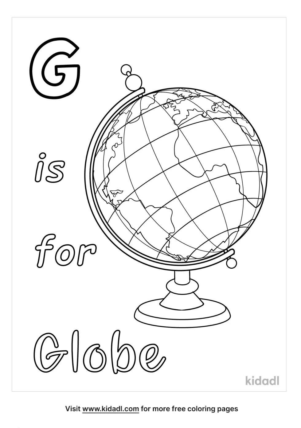 G Is For Globe Coloring Page