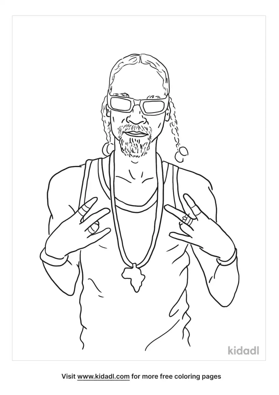 Hip Hop Rap Star Coloring Page