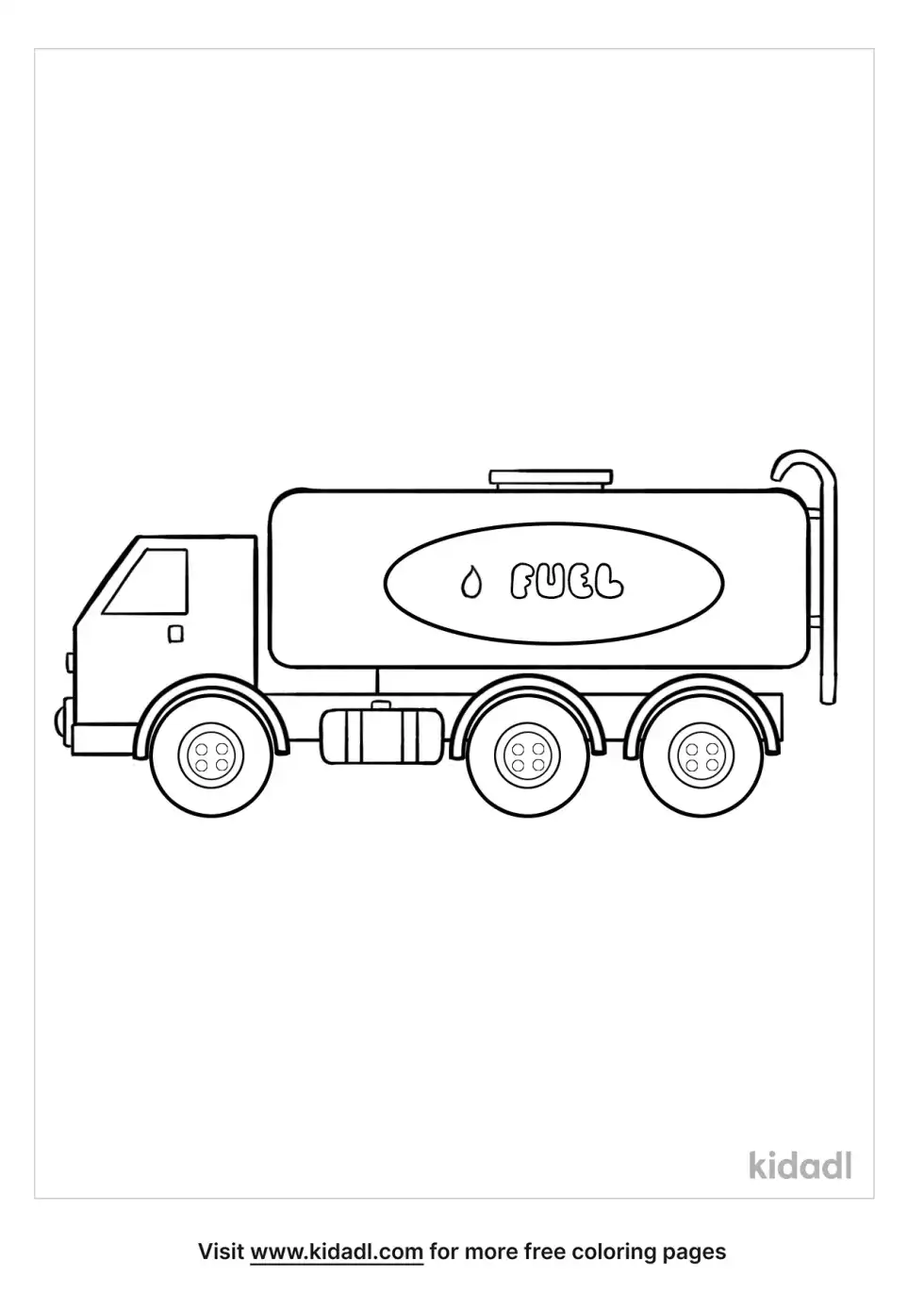 Gas Tanker Truck Coloring Page