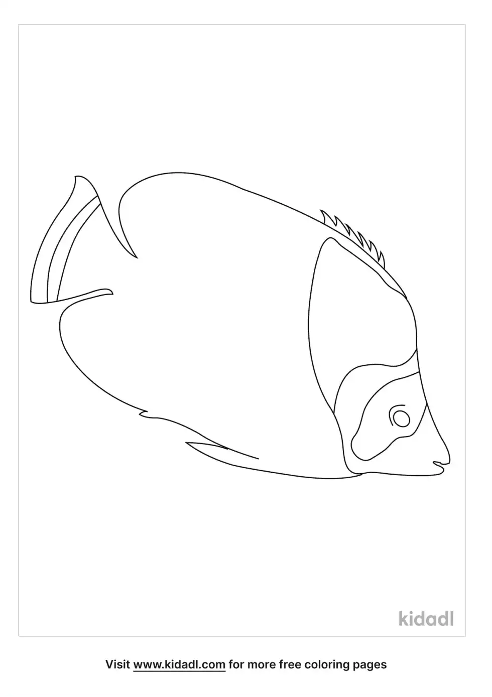 Raccoon Butterflyfish Coloring Page