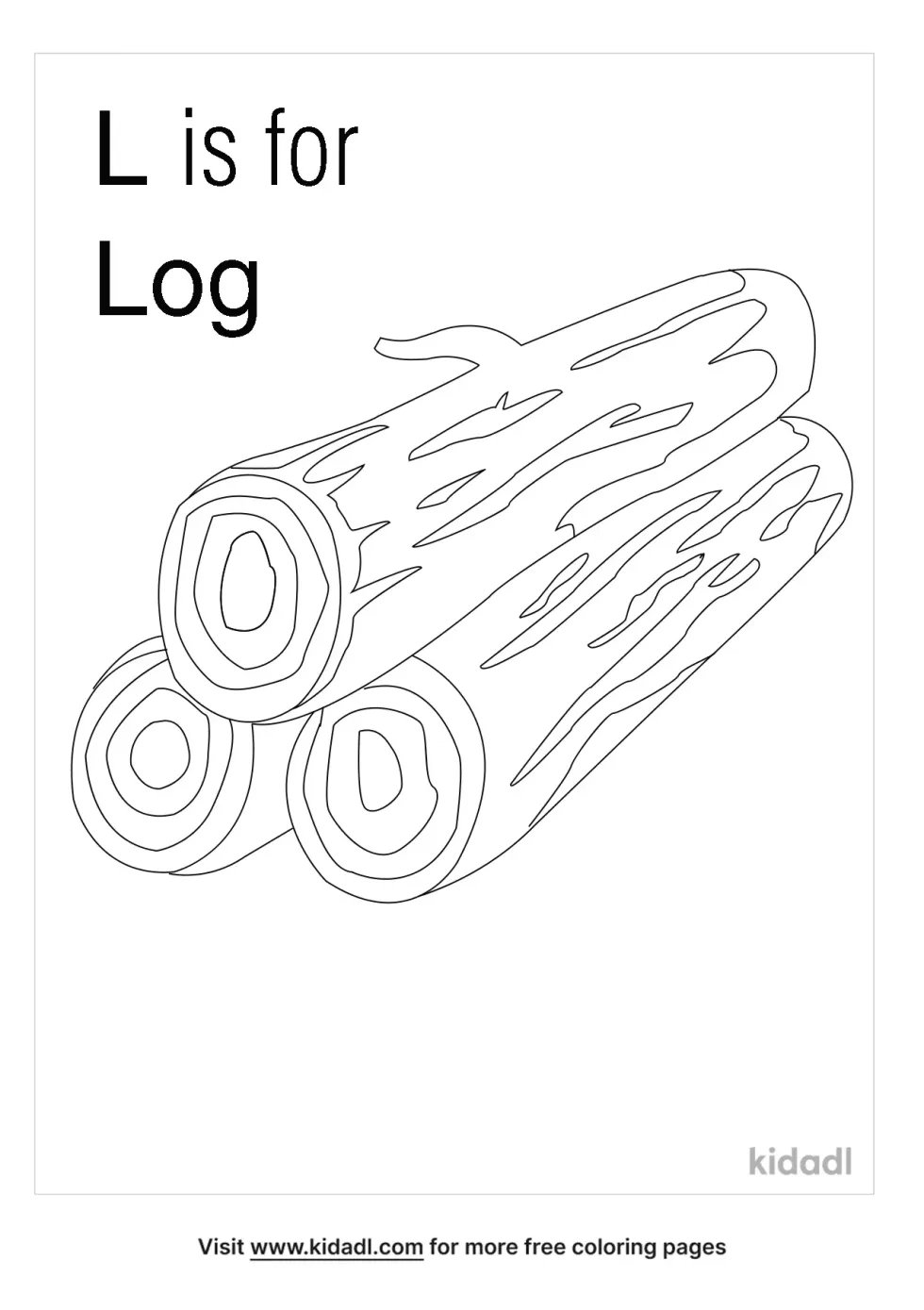 L Is For Log Coloring Page | Kidadl