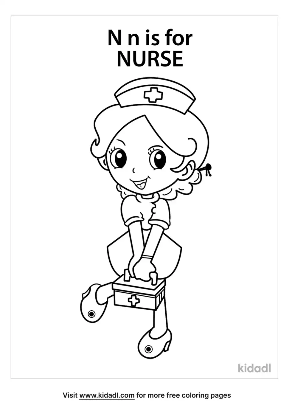 N Is For Nurse Coloring Page