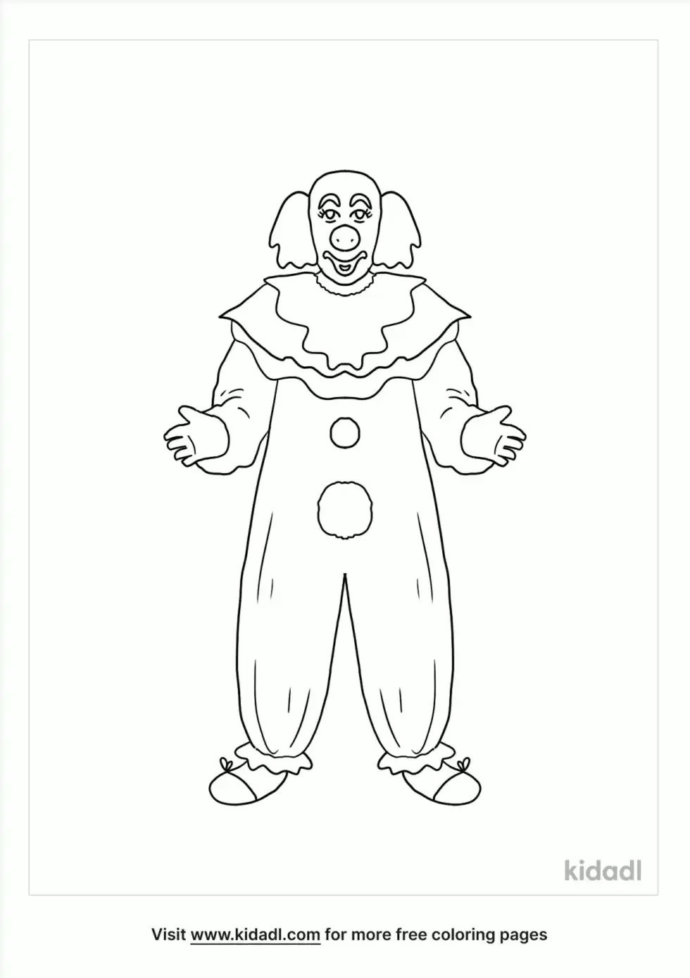 Clown Halloween Coloring Page