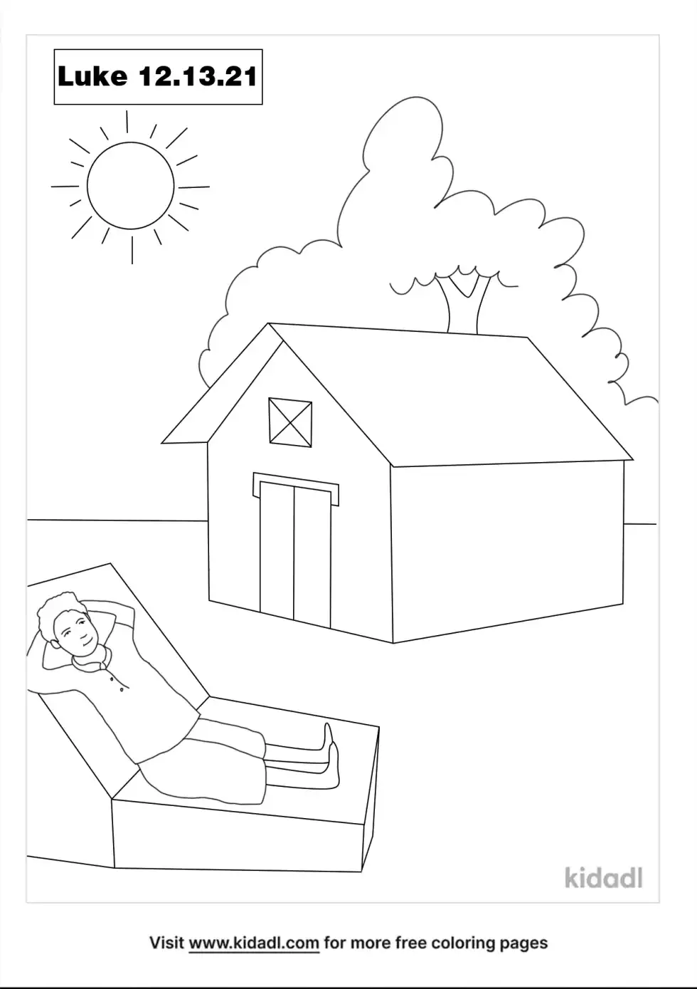 Luke 12 13-21 Coloring Page