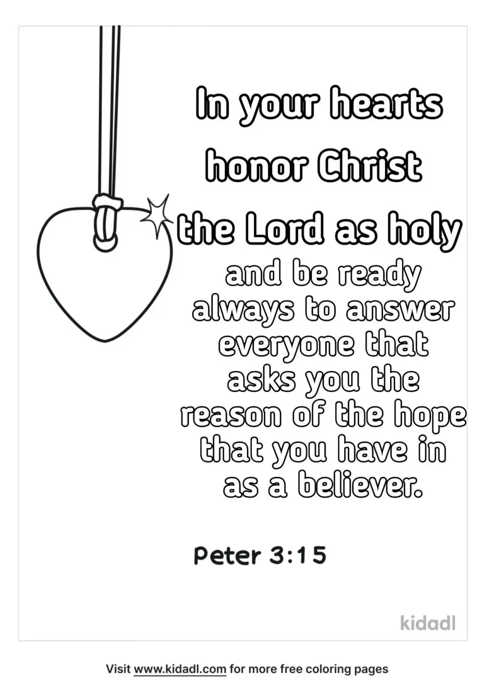 1 Peter 3:15 Coloring Page Coloring Page