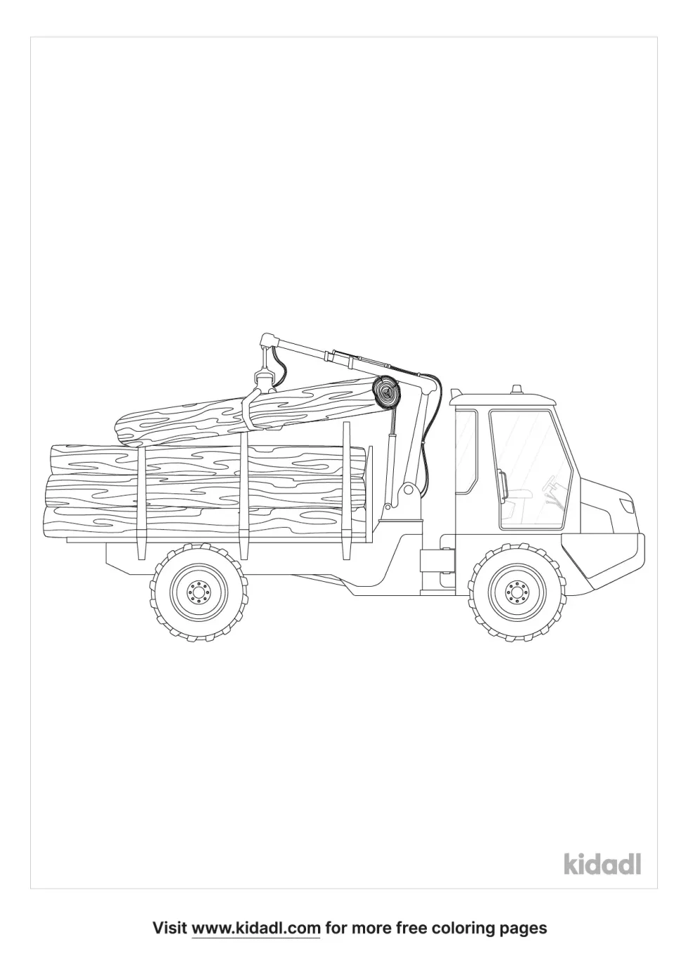 Mack Log Truck Coloring Page
