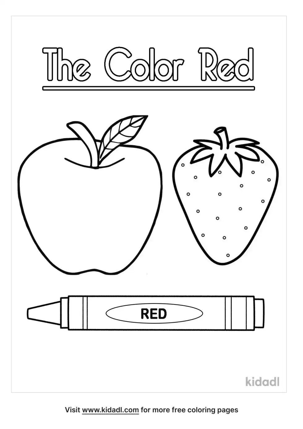 The Color Red Coloring Page