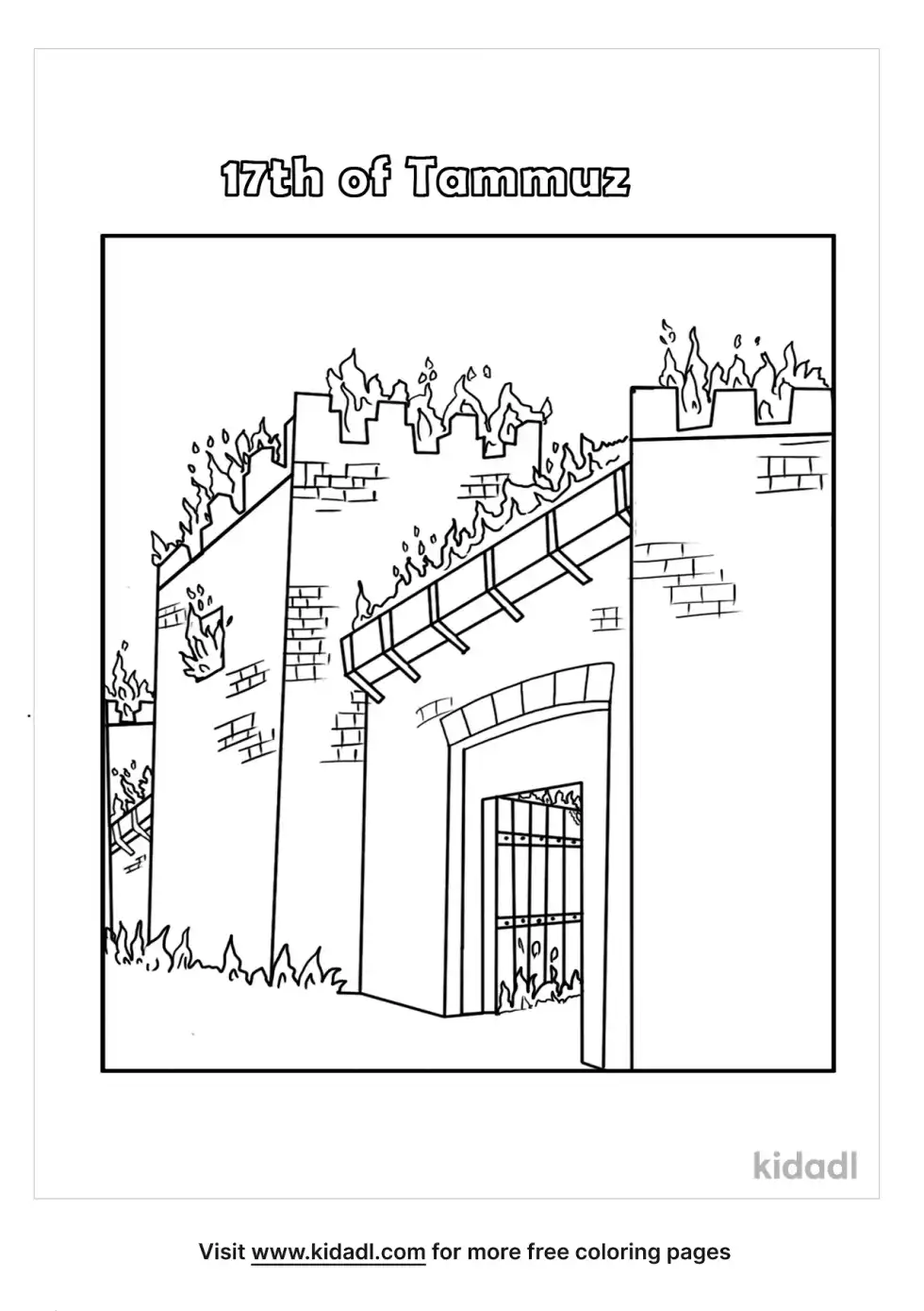 17th Of Tammuz Coloring Page