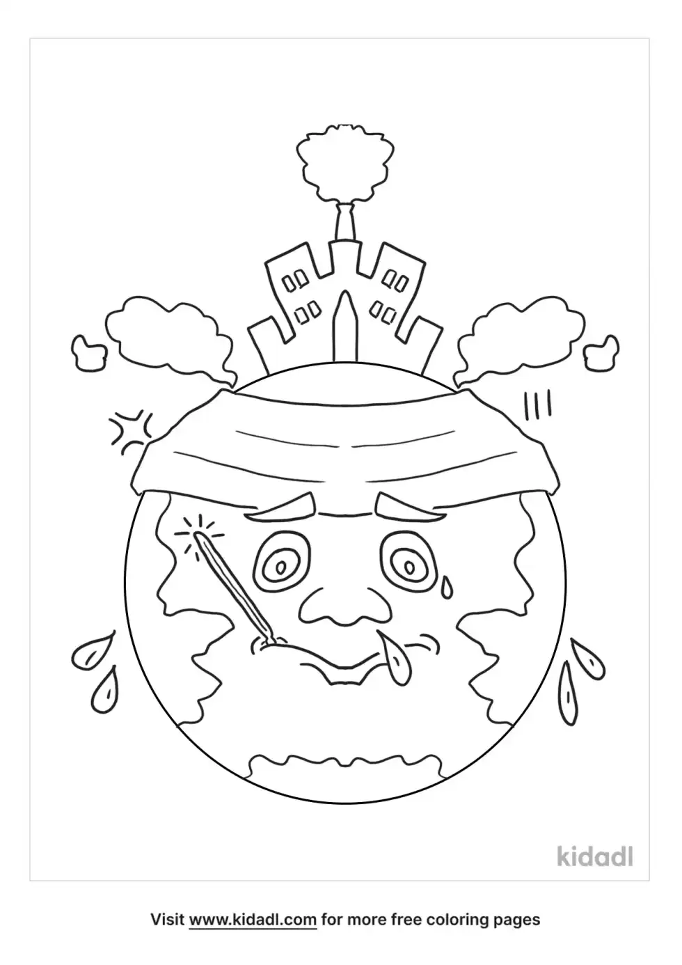 Global Warming Coloring Page