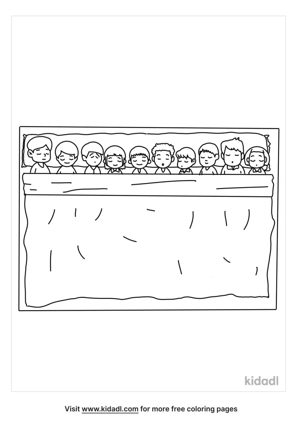 Ten In The Bed Coloring Page