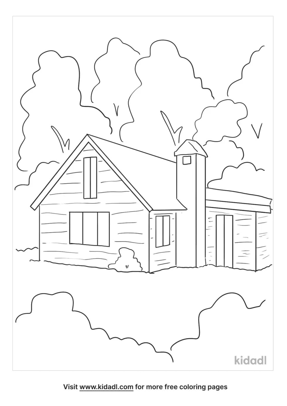 House In The Woods Coloring Page