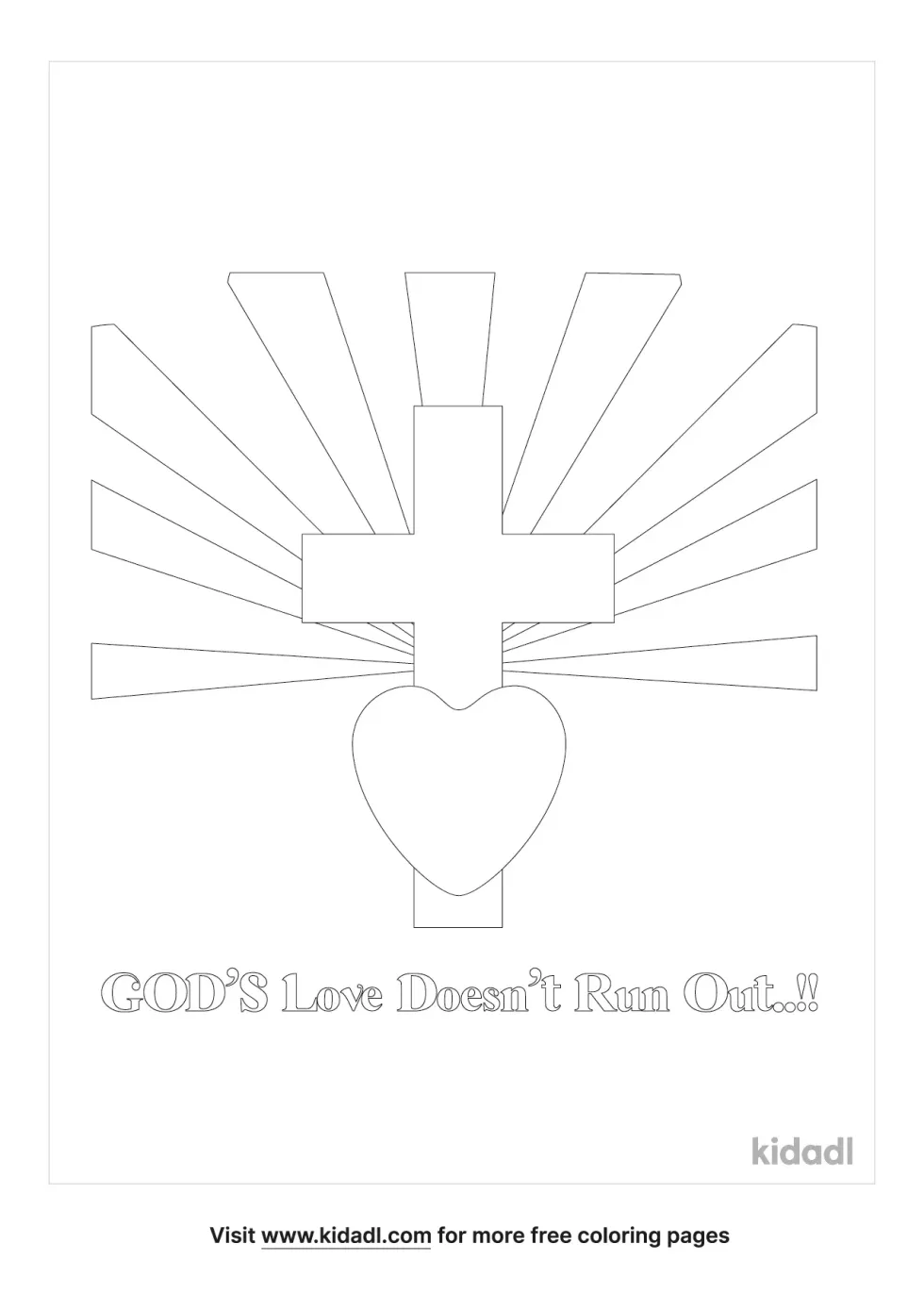 God's Love Doesnt Run Out Coloring Page