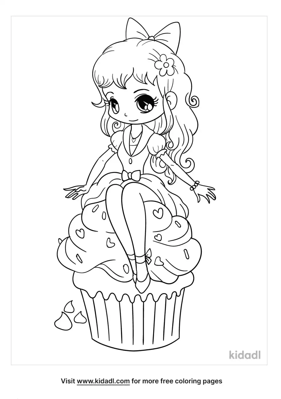 Cupcake Girl Coloring Page