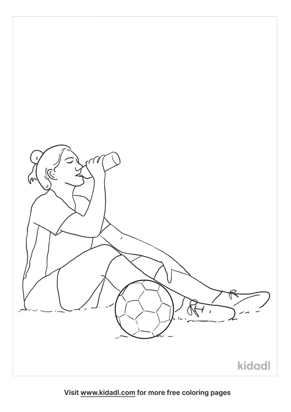 Resting Football Player Coloring Page