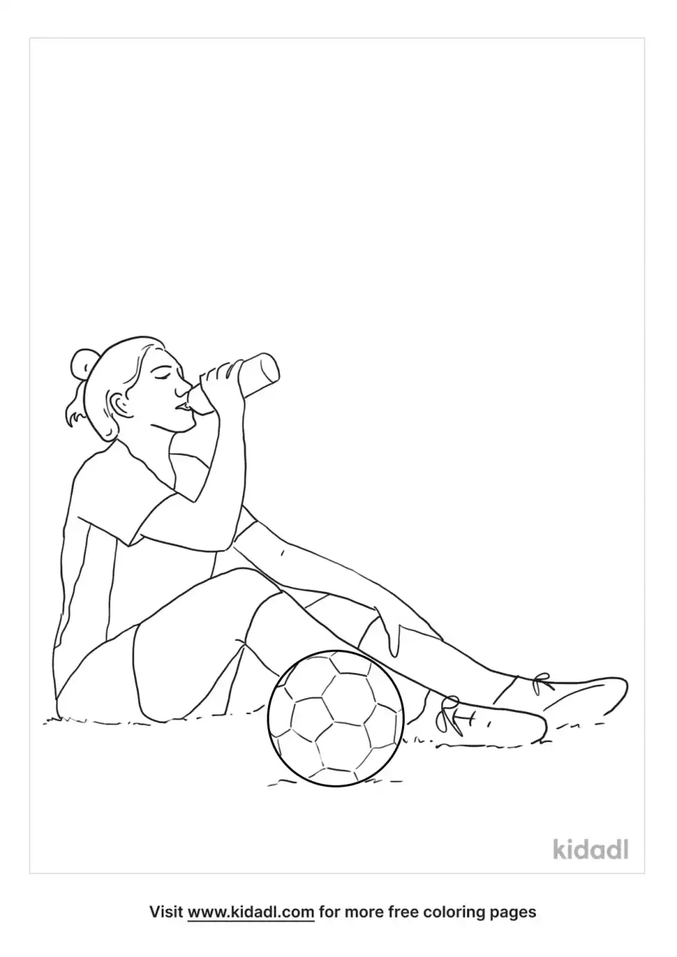 Resting Football Player Coloring Page