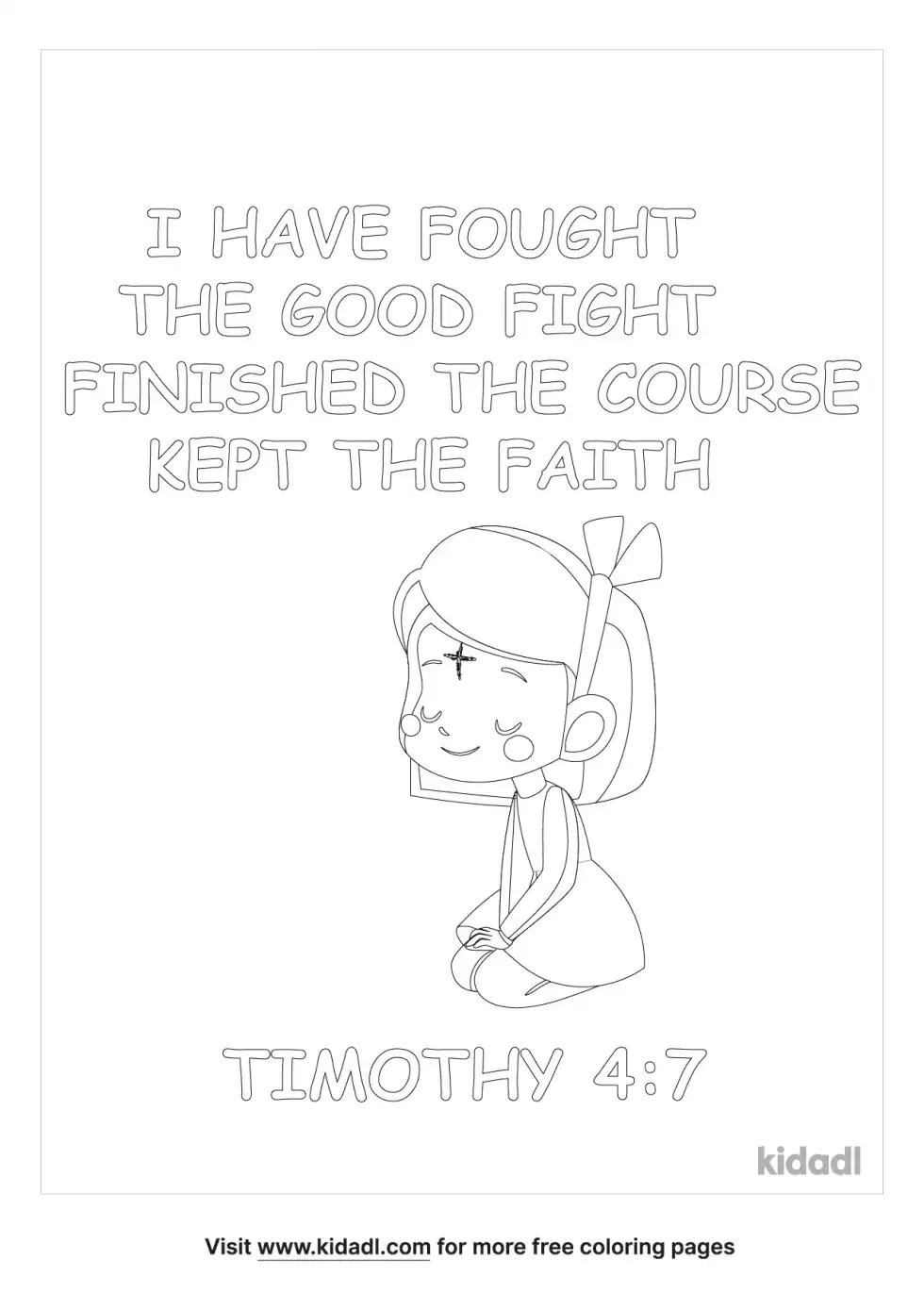 Timothy 4:7 Coloring Page