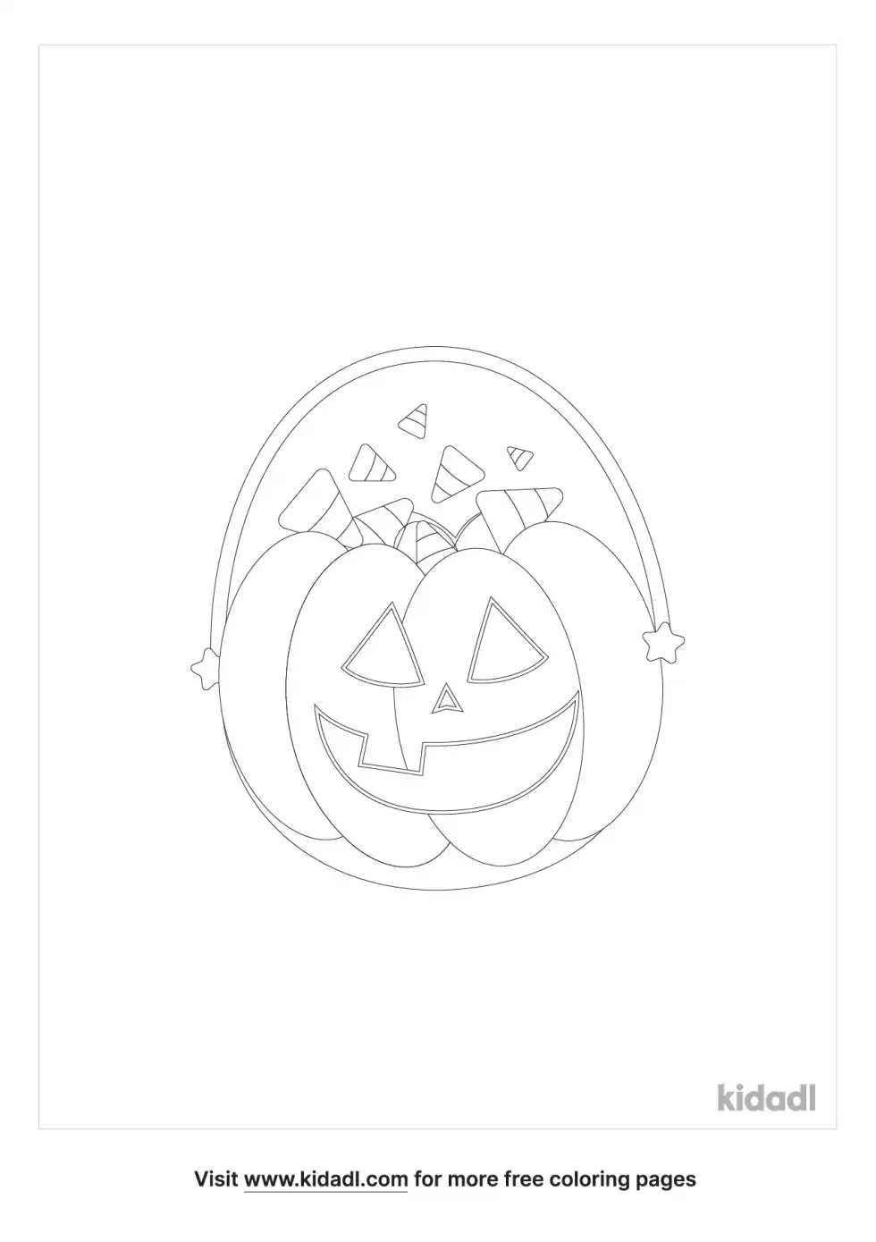 Jack O'lantern Candy Bucket Coloring Page