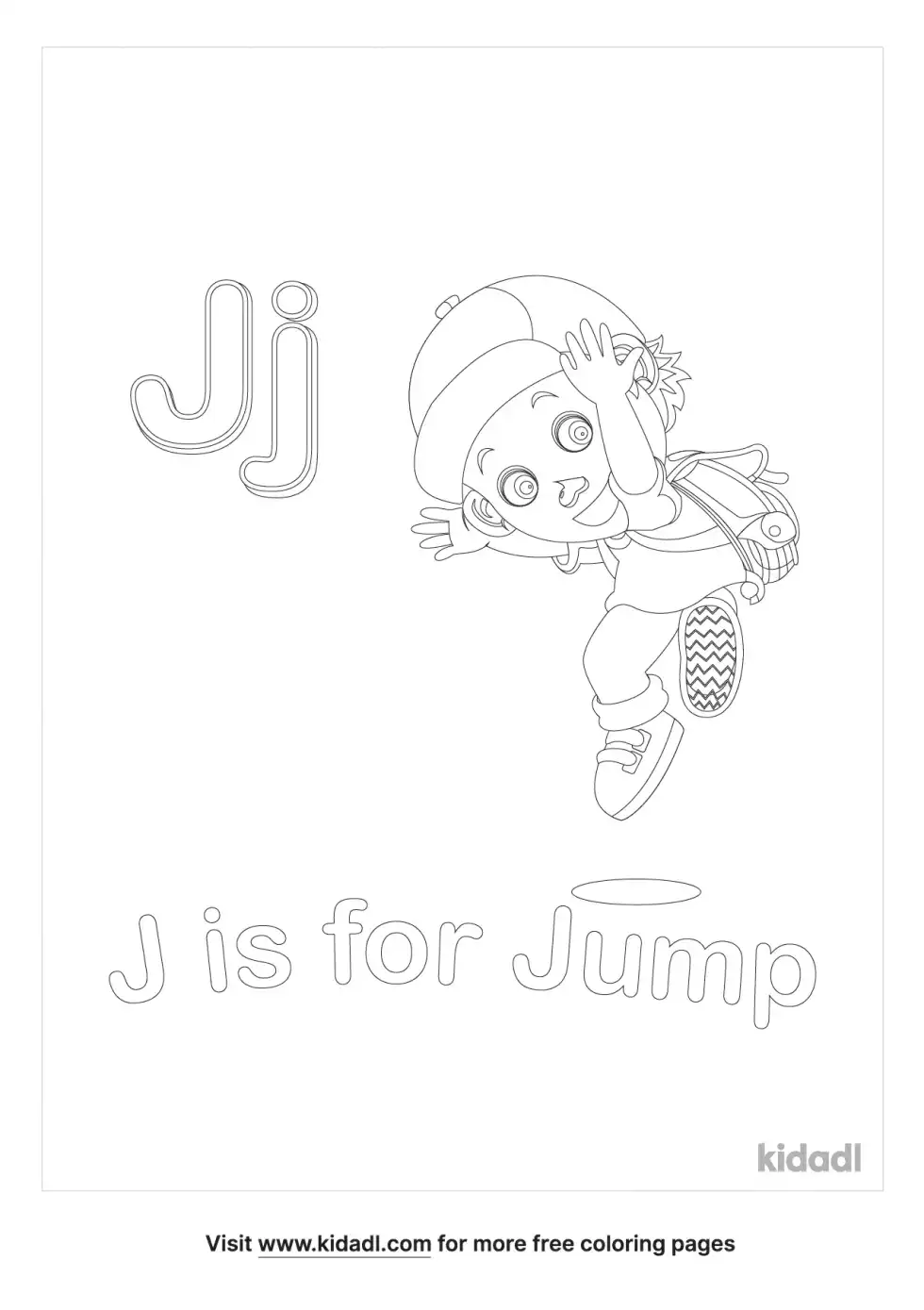 J Is For Jump Coloring Page
