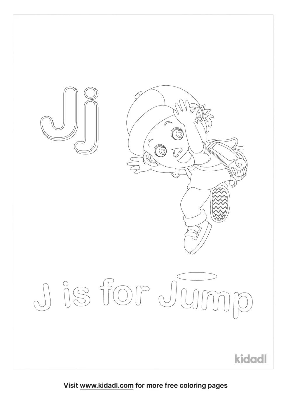 J Is For Jump Coloring Page