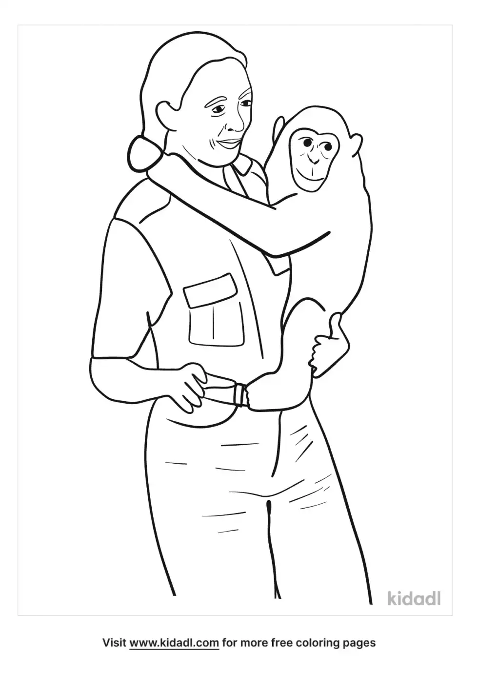 Jane Goodall Coloring Page