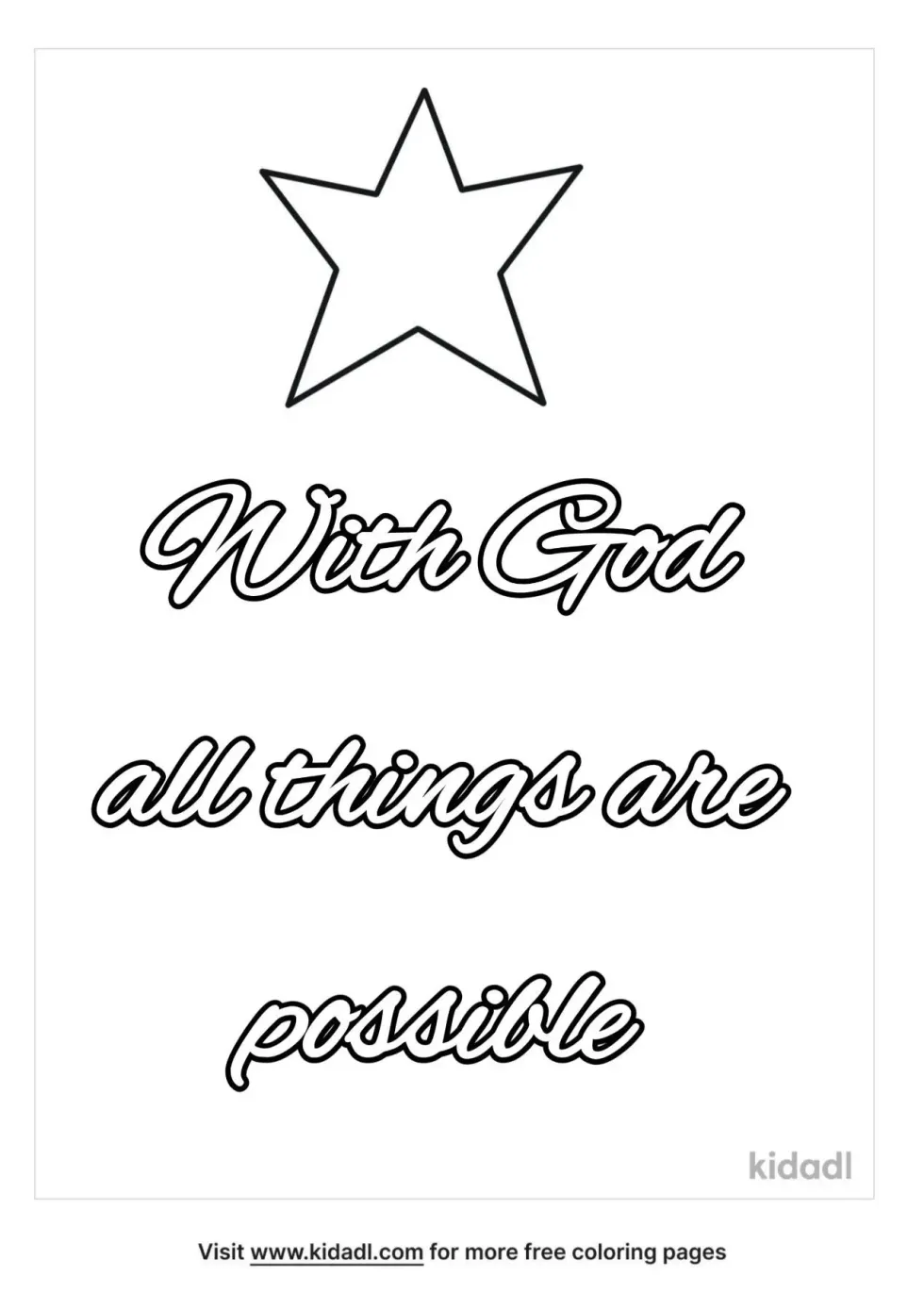 All Things Are Possible With God Mark Coloring Page