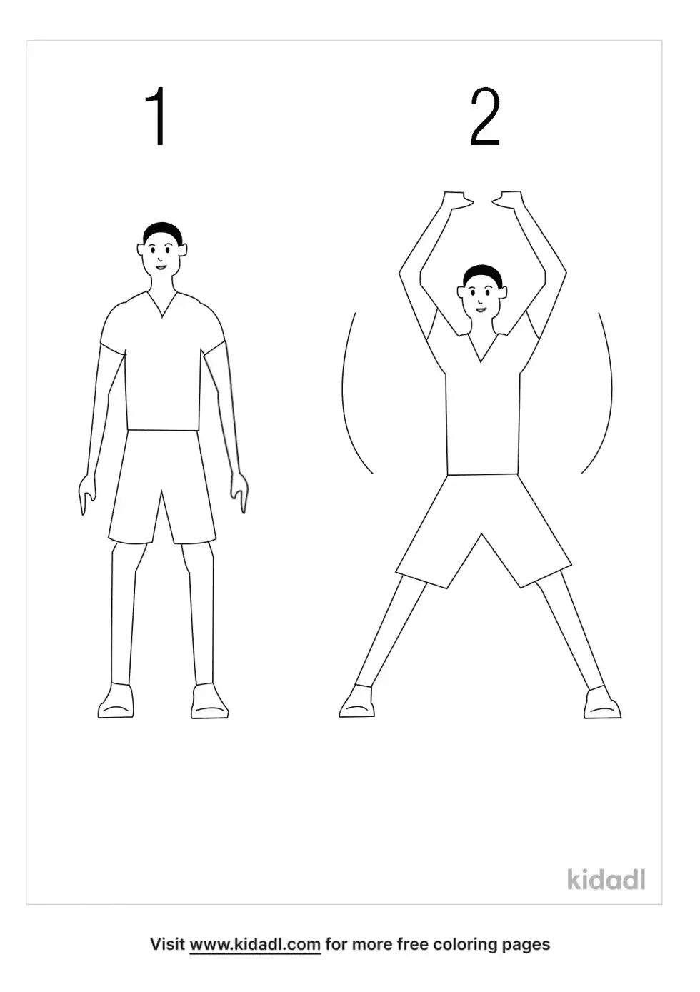 Jumping Jacks Exercise Coloring Page