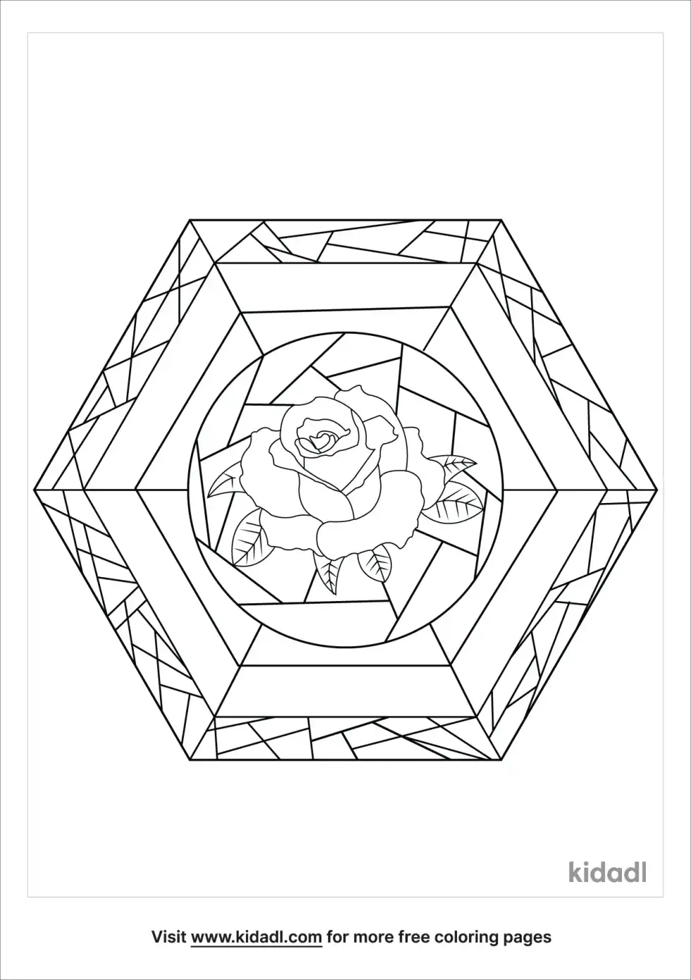 Mosaic Rose Coloring Page