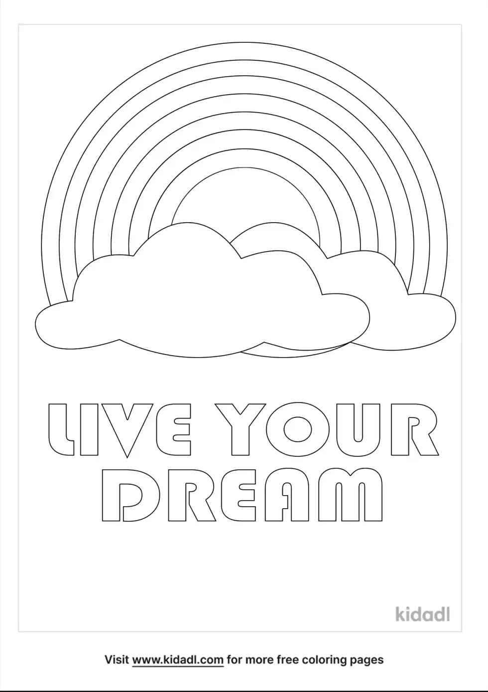 Live Your Dream Coloring Page