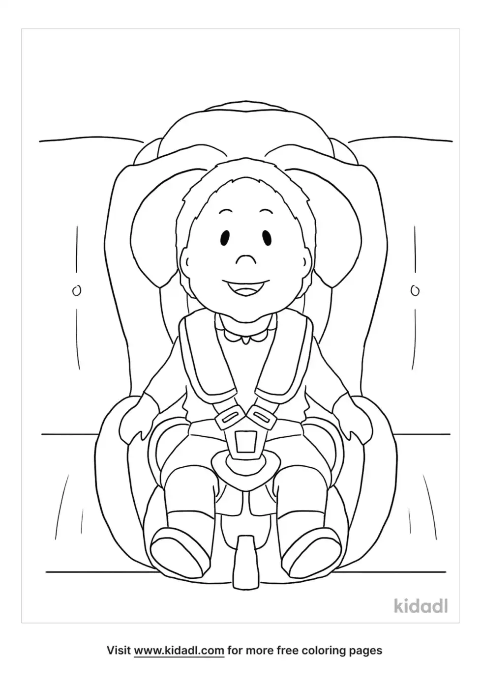 Car Seat Safety Coloring Page