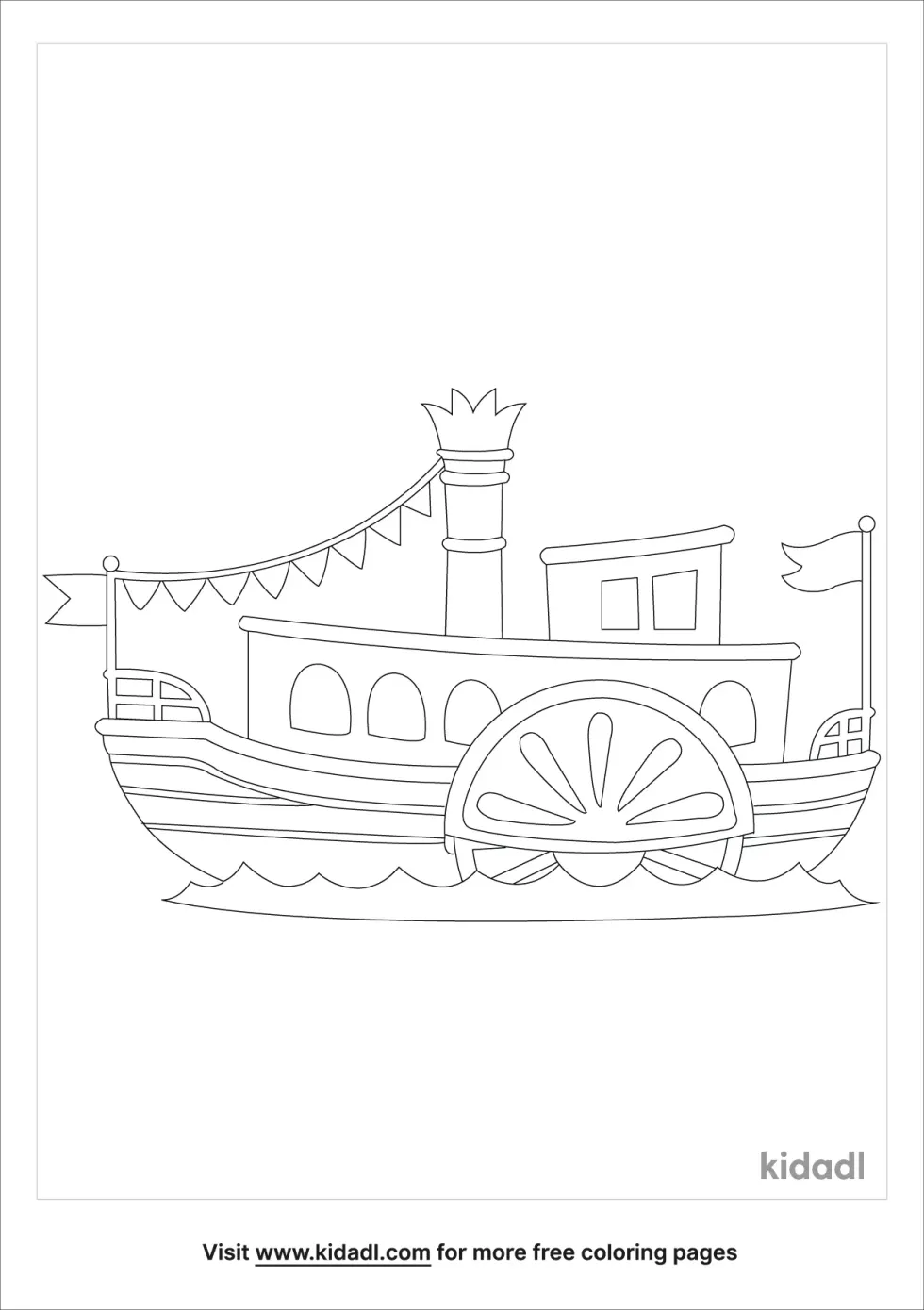 Paddle Wheeler Coloring Page