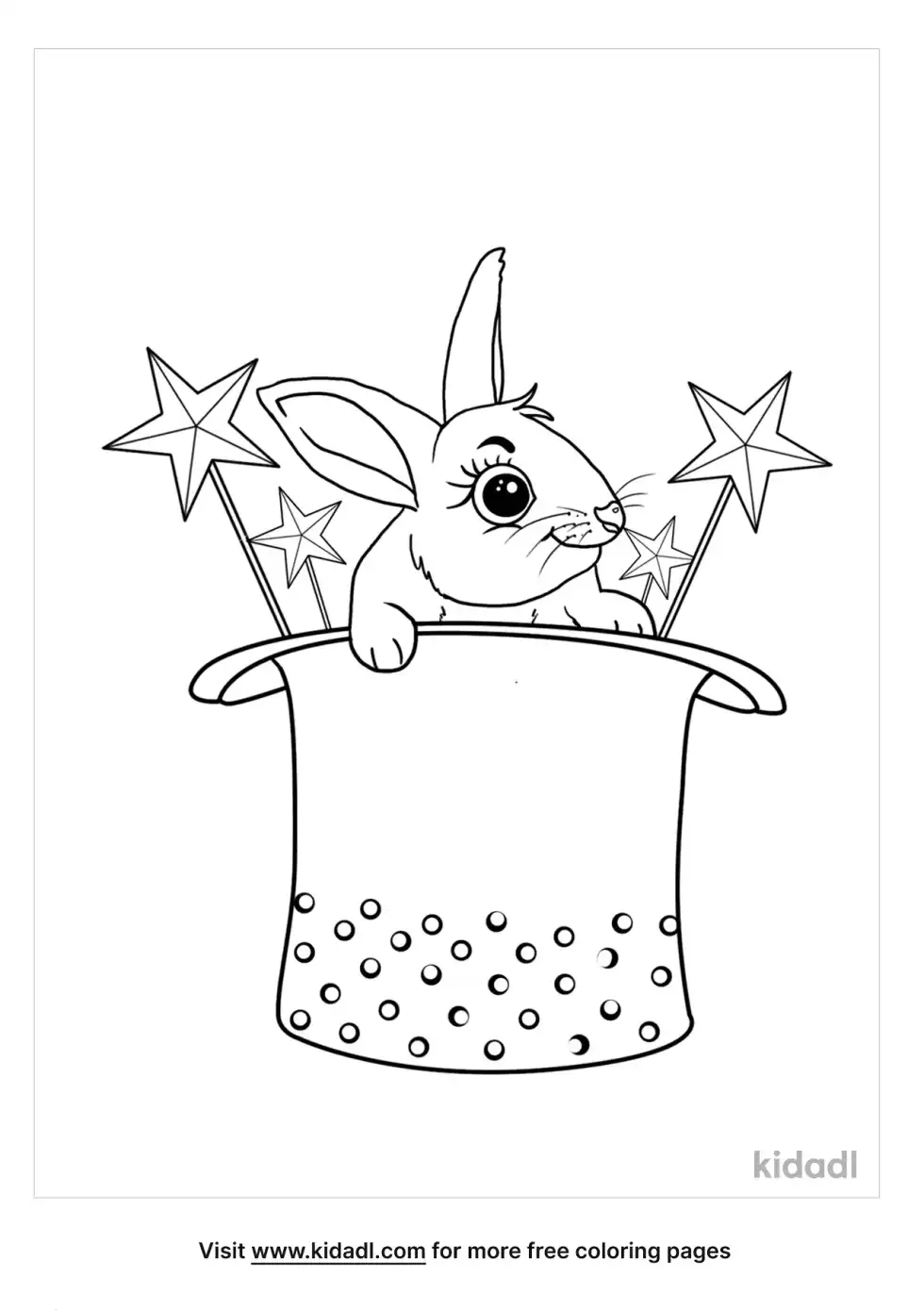 Bunny In Hat Coloring Page