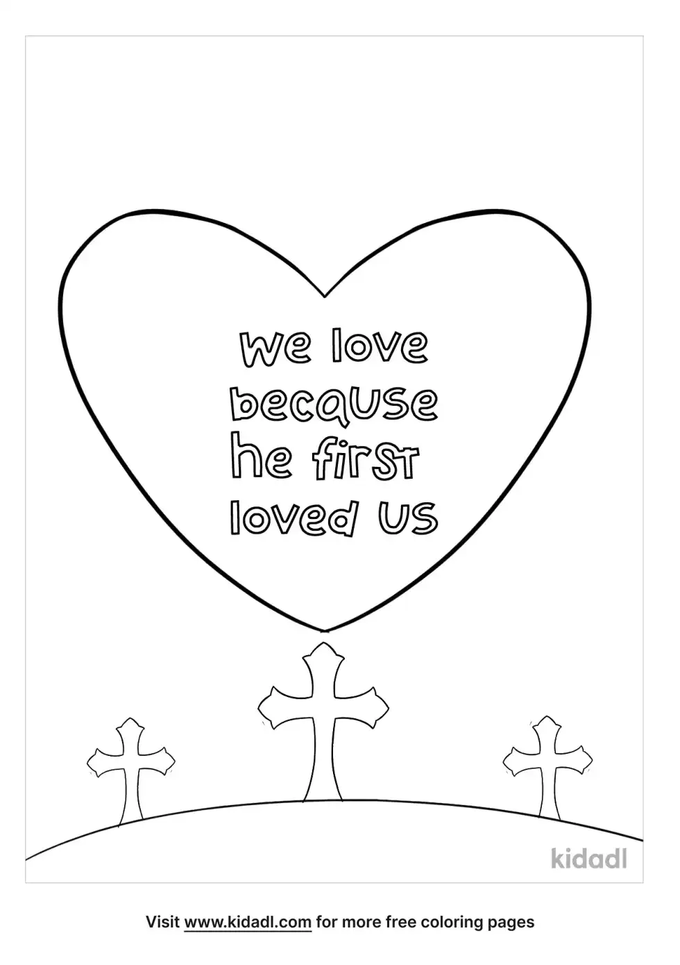 Christian Valentines Coloring Page