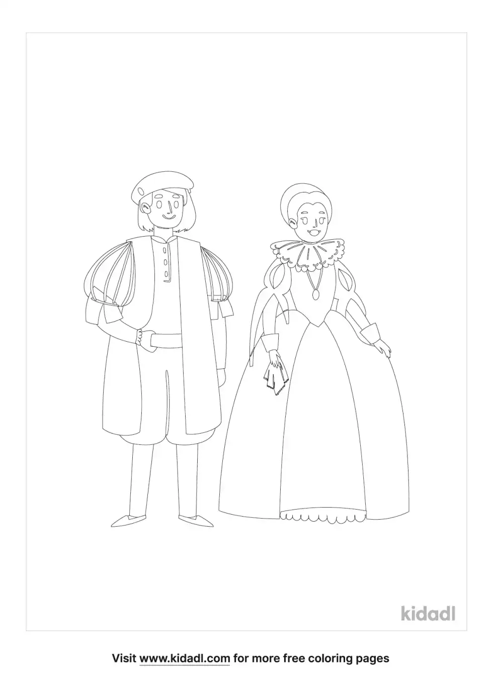 French Clothes Coloring Page