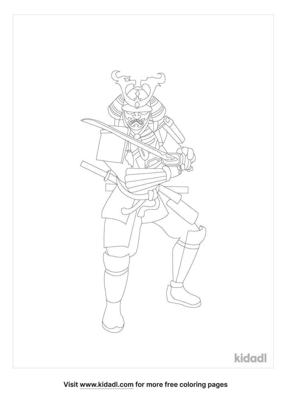 Japanese Warrior Coloring Page