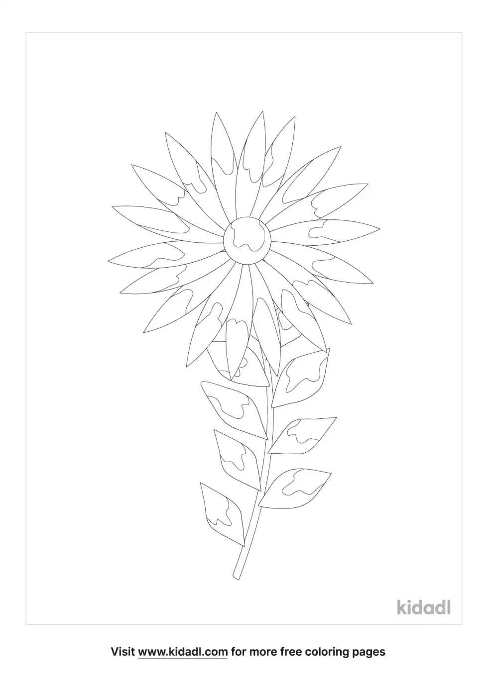 Flower With 18 Petals Coloring Page