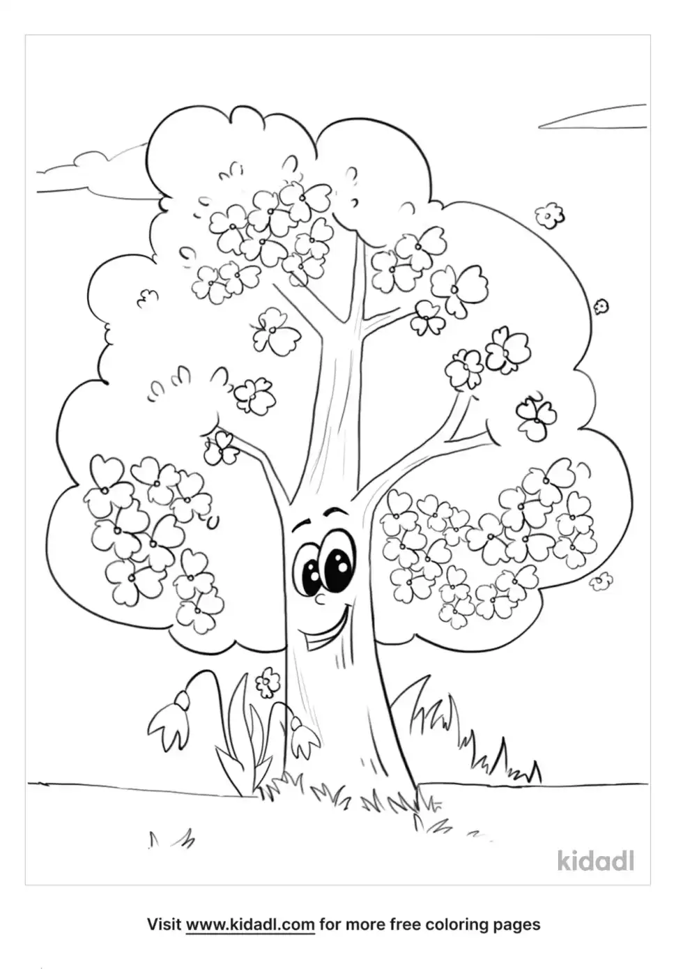 Spring Tree Coloring Page