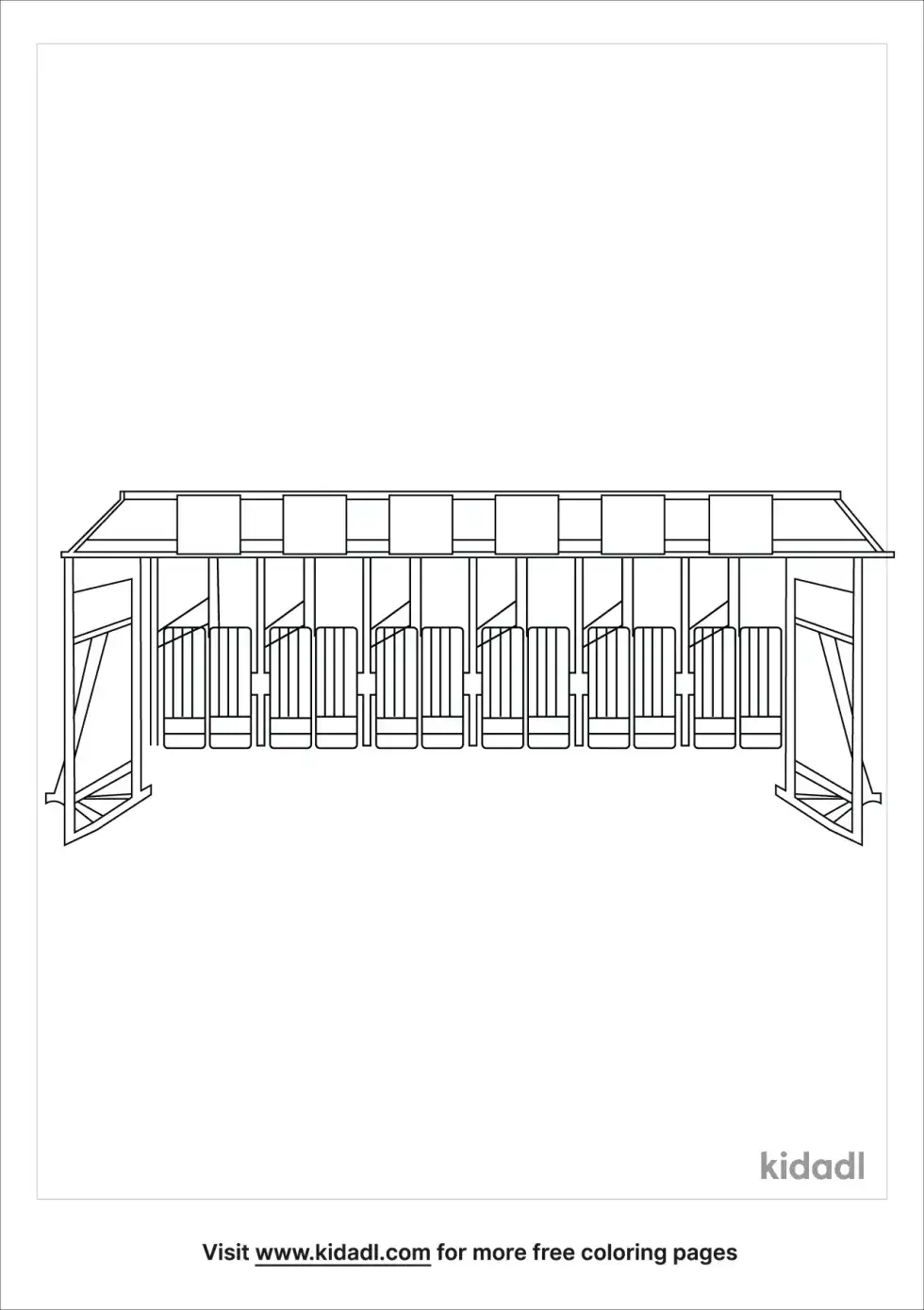 Horse Race Gates Coloring Page