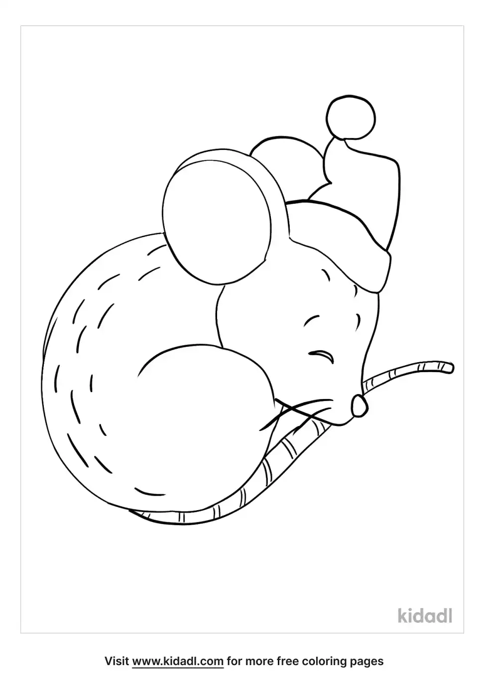 Mouse Sleeping Coloring Page