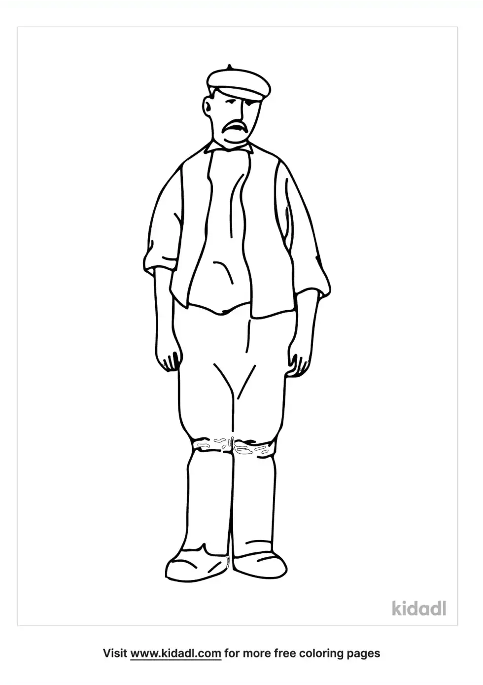 Victorian Lower Class Men's Clothing Coloring Page