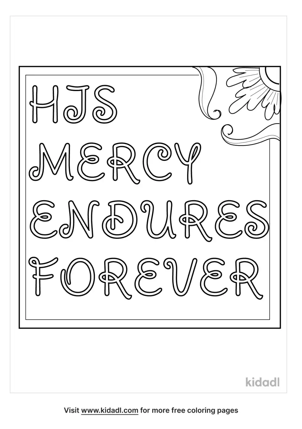 His Mercy Endures Forever Coloring Page
