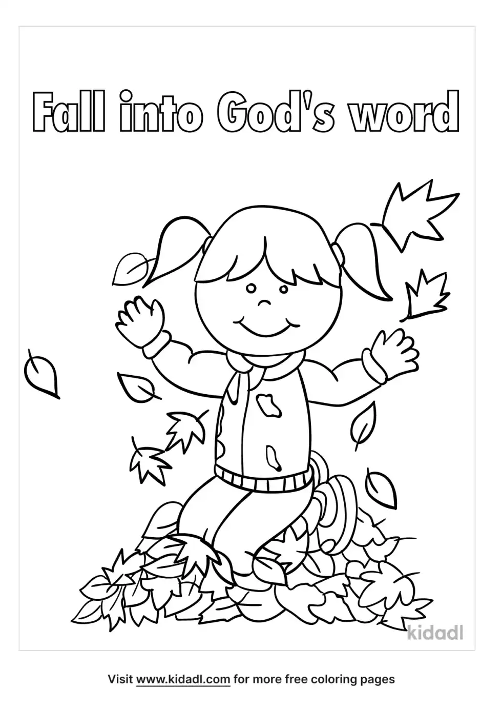 Fall Into God's Word Coloring Page