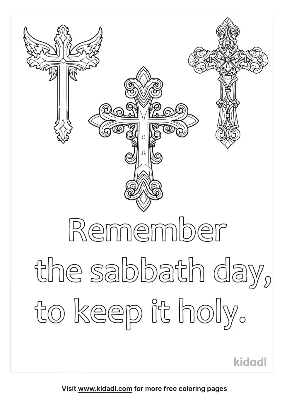 4th Commandment Coloring Page