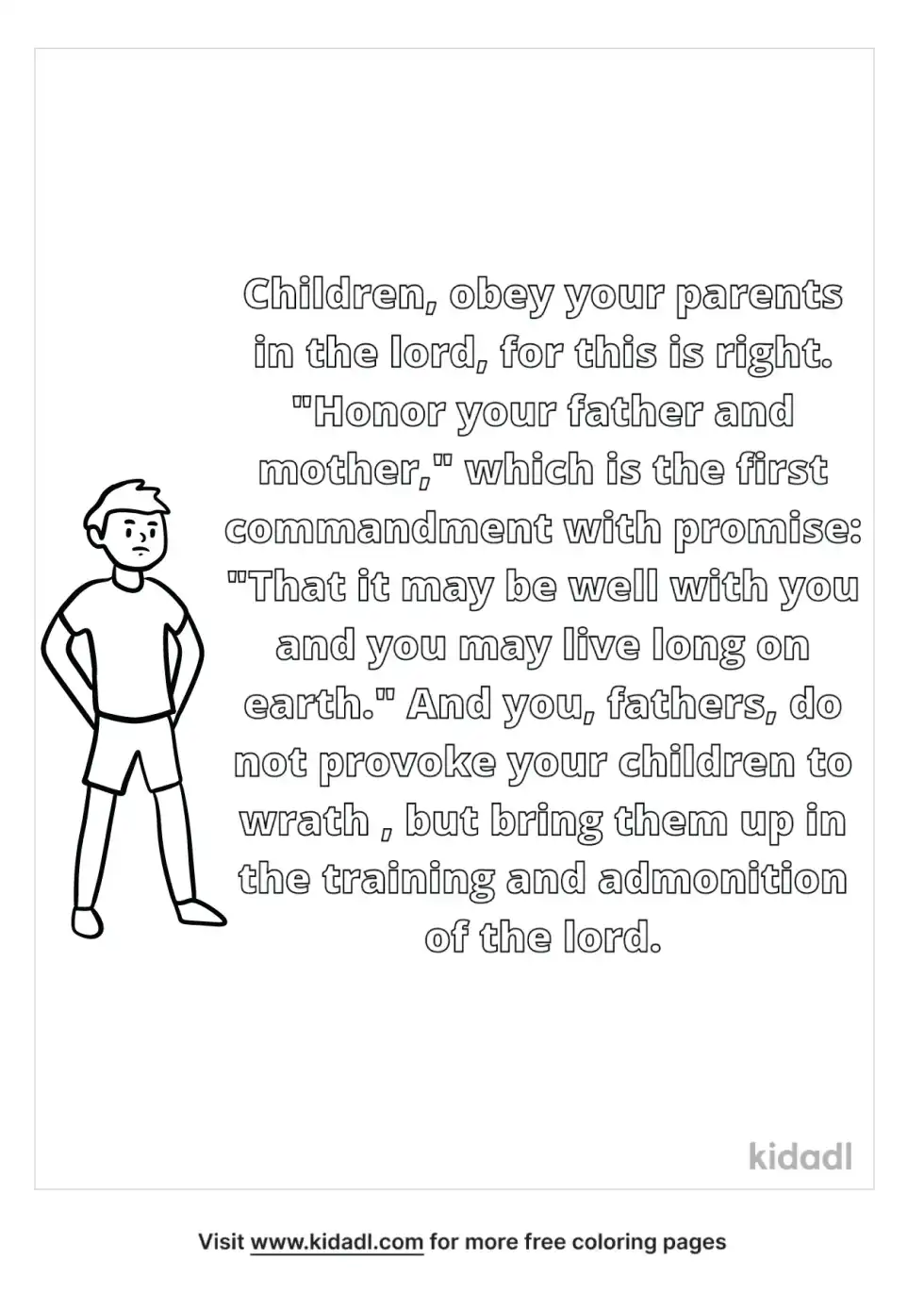 Ephesians 6:1-4 Coloring Page