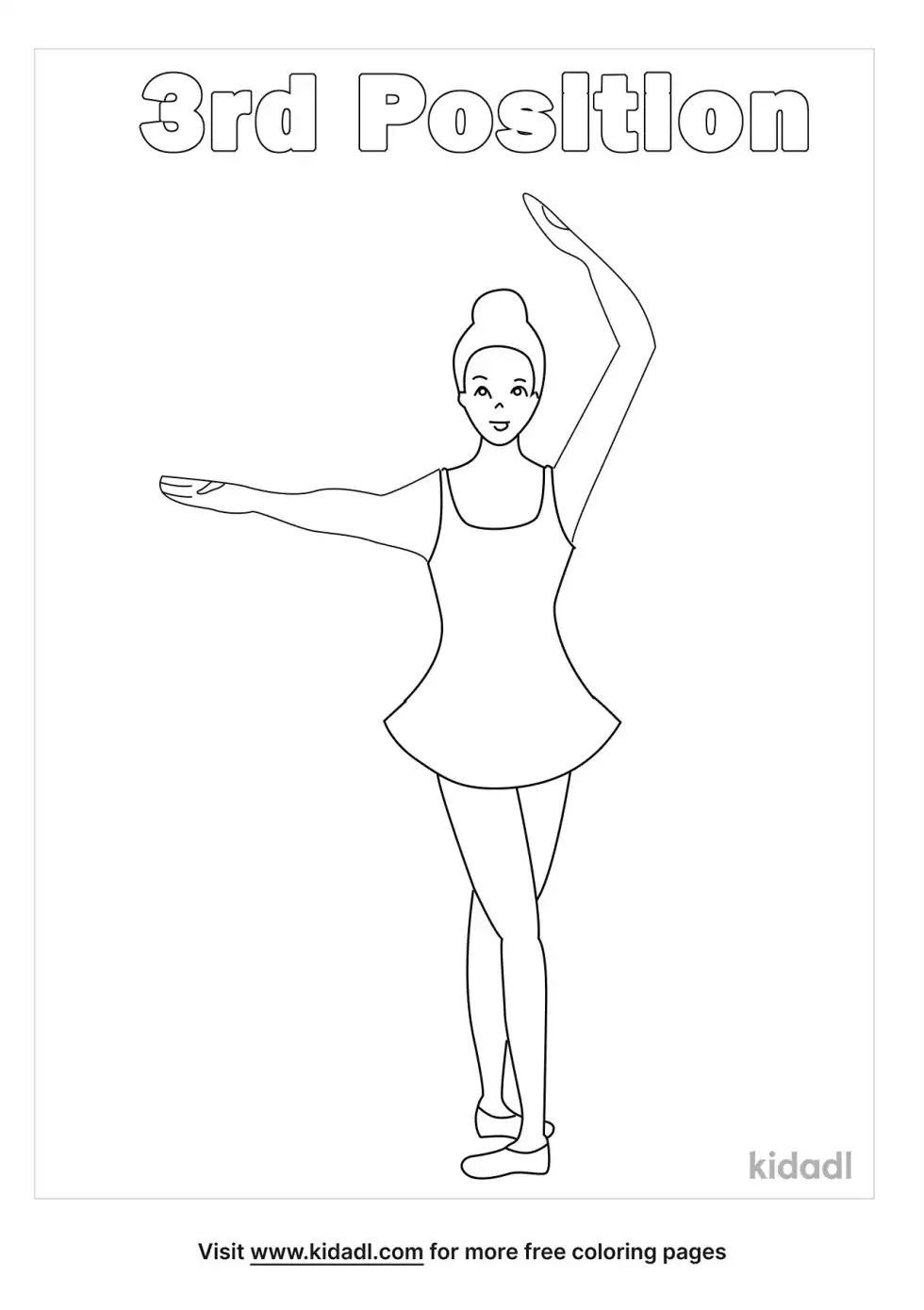 Ballet 3rd Position Coloring Page