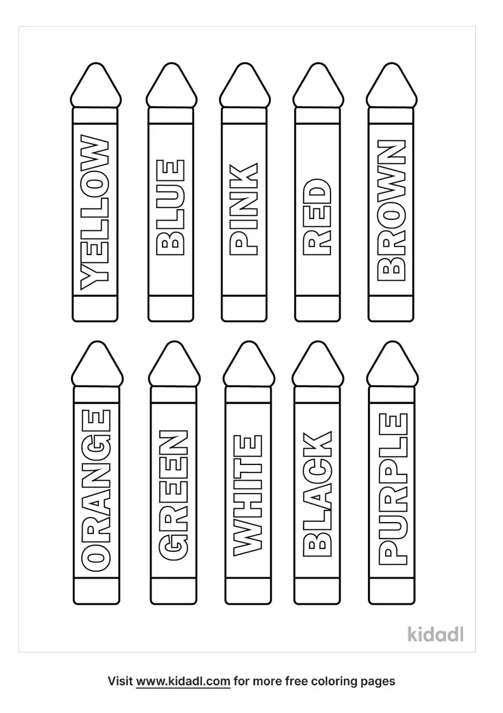 Color Words Coloring Page