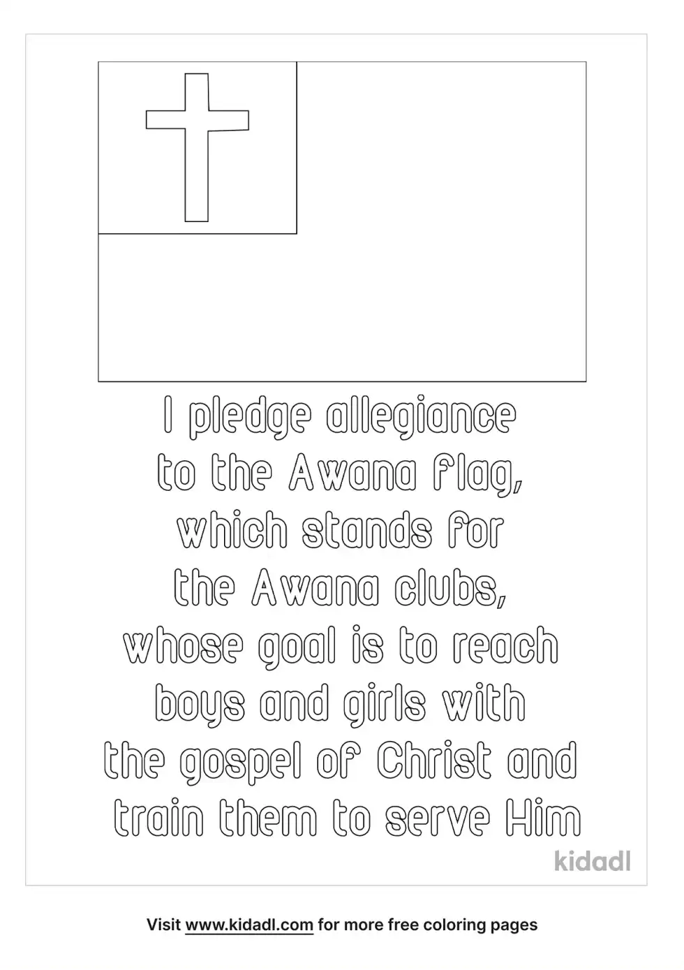 Pledge To Awana Flag Coloring Page