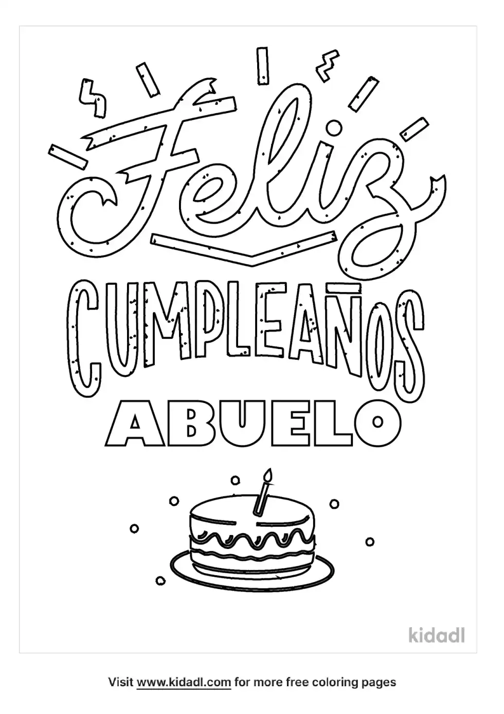 Feliz Cumpleanos Abuelo Coloring Page